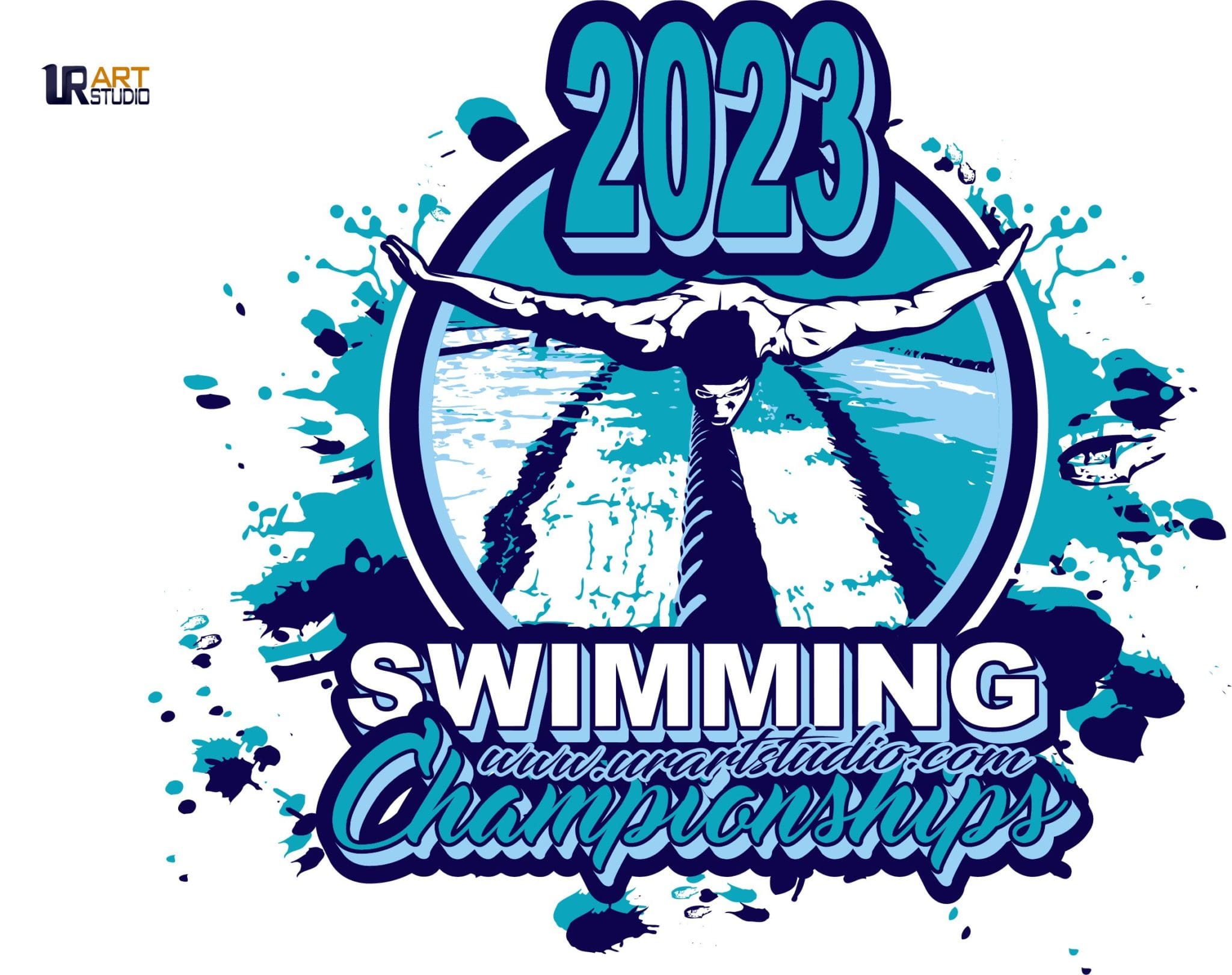 SWIMMING CHAMPIONSHIPS VECTOR LOGO DESIGN FOR PRINT | My Event Artist