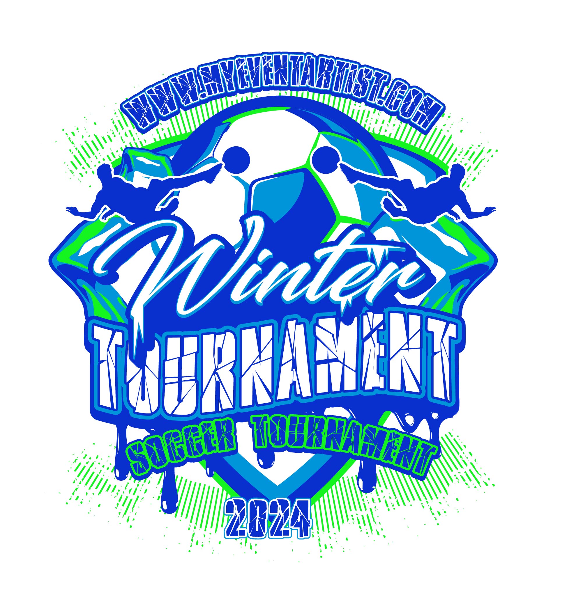 SOCCER EVENT WINTER TOURNAMENT VECTOR LOGO DESIGN FOR PRINT My Event