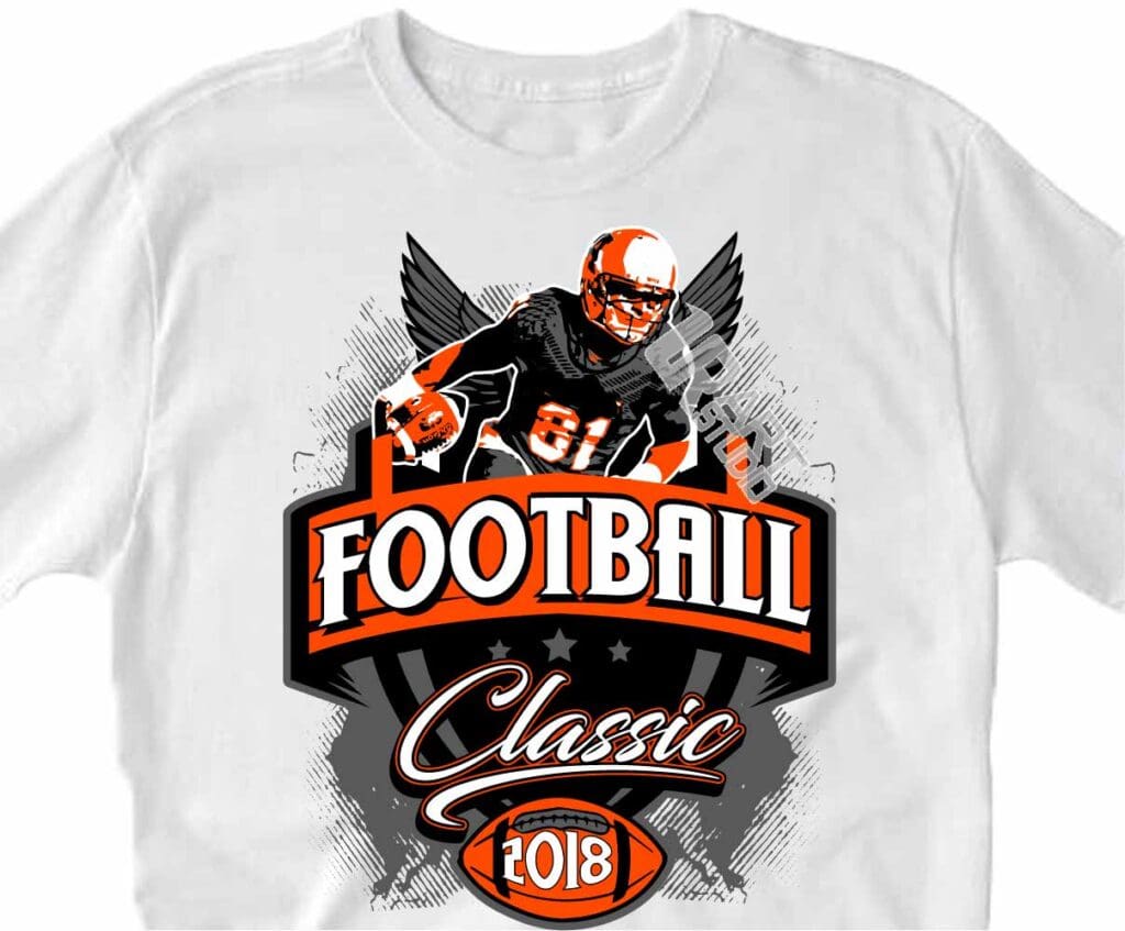 FOOTBALL CLASSIC VECTOR LOGO DESIGN FOR PRINT
