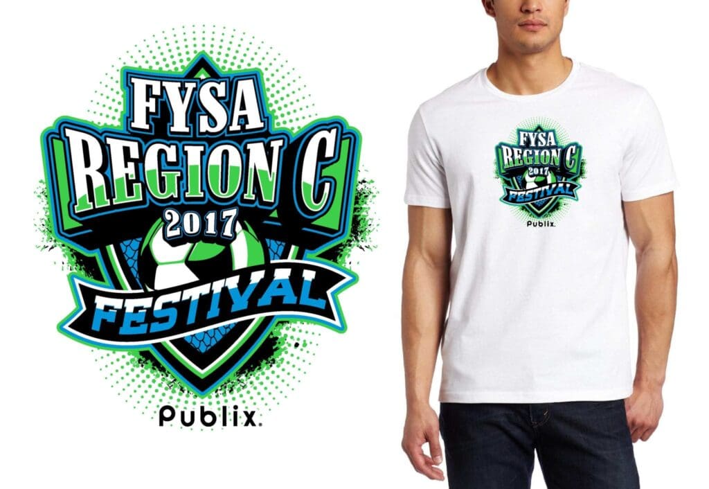 FYSA REGION C SOCCER FESTIVAL VECTOR LOGO DESIGN FOR PRINT
