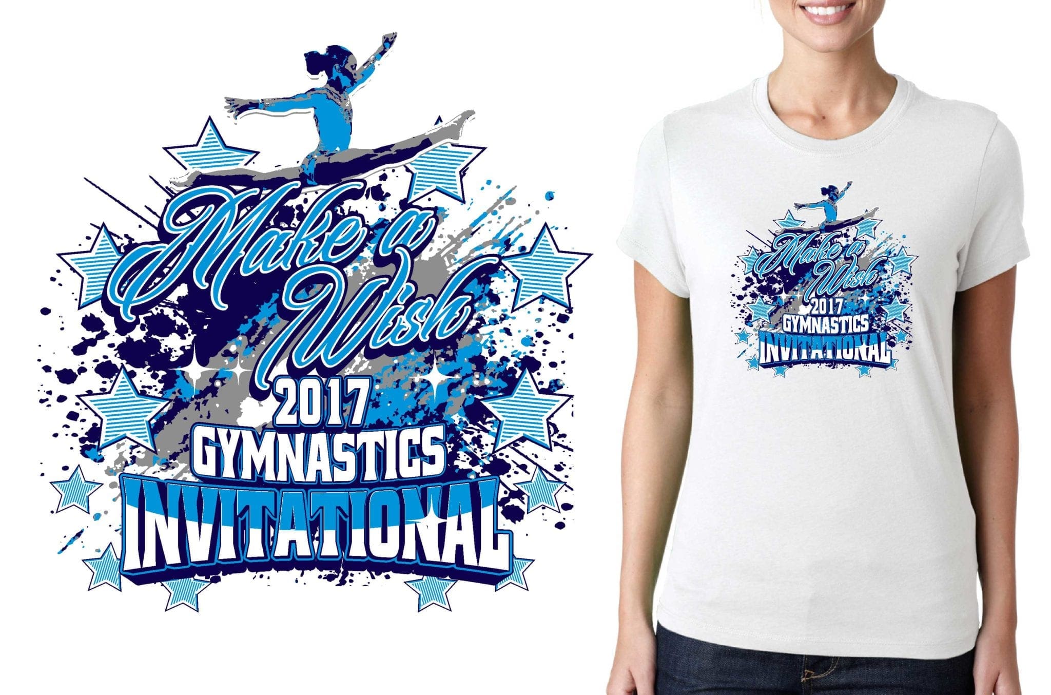 MAKE A WISH GYMNASTICS INVITATIONAL VECTOR LOGO DESIGN My Event Artist