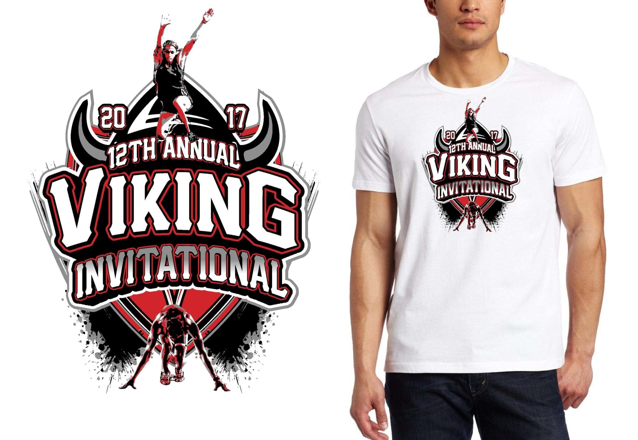 VIKING INVITATIONAL TRACK & FIELD VECTOR LOGO DESIGN FOR PRINT My