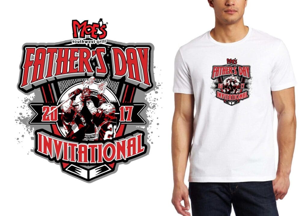 FATHER'S DAY INVITATIONAL LACROSSE VECTOR LOGO DESIGN FOR PRINT My