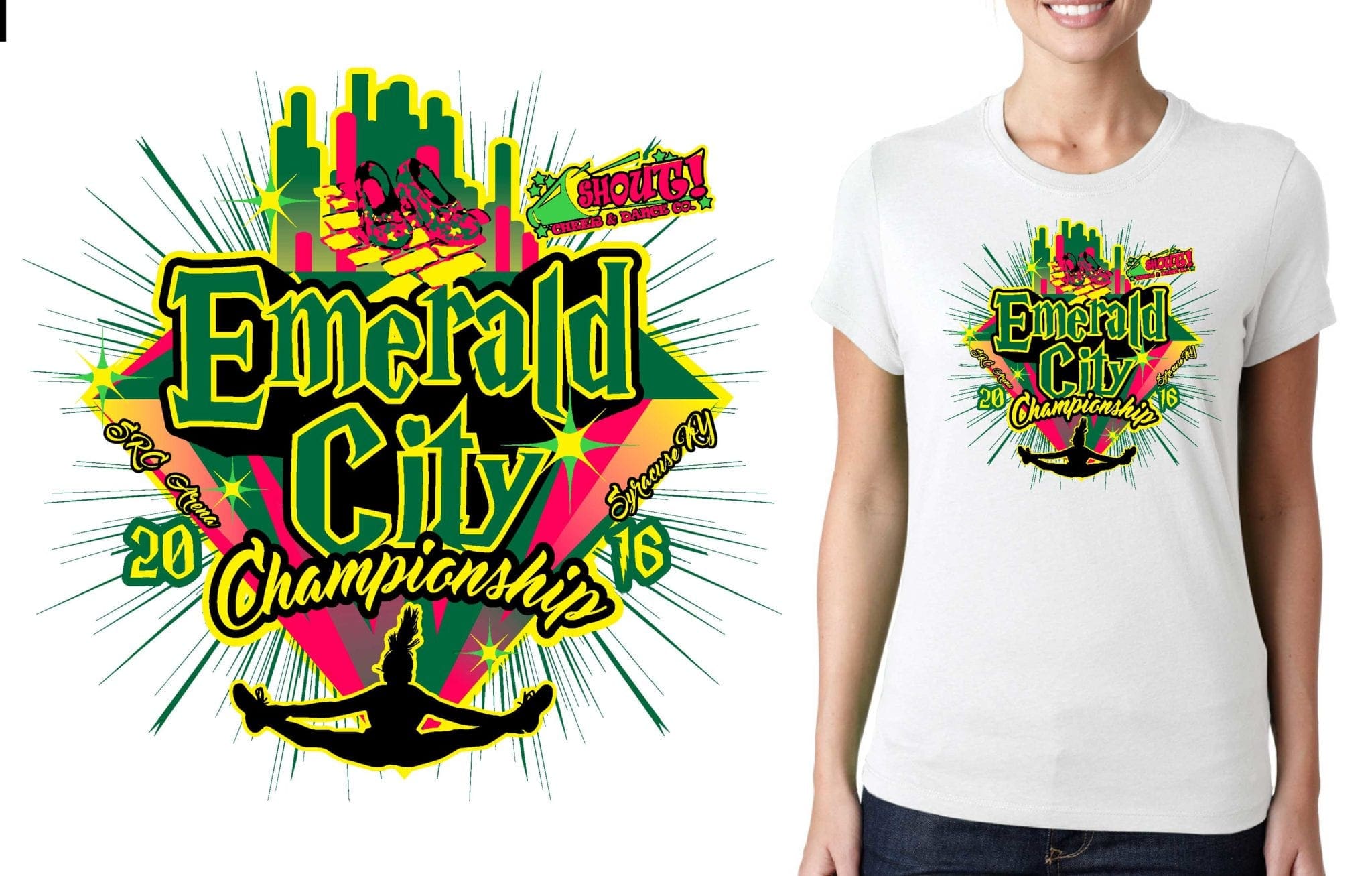 25th Annual New England Cheer and Dance Championship cheer logo design