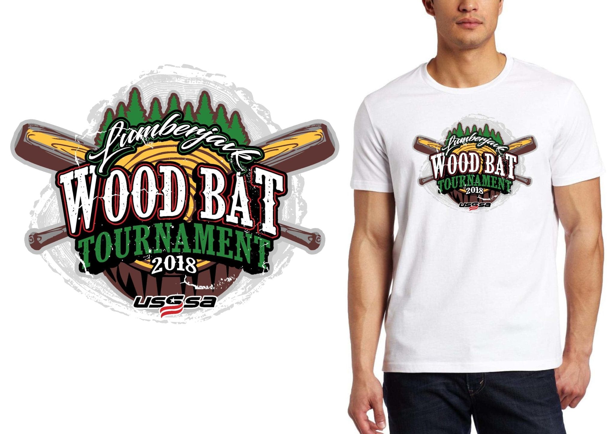 BASEBALL LUMBERJACK WOOD BAT VECTOR LOGO DESIGN FOR PRINT | My Event Artist