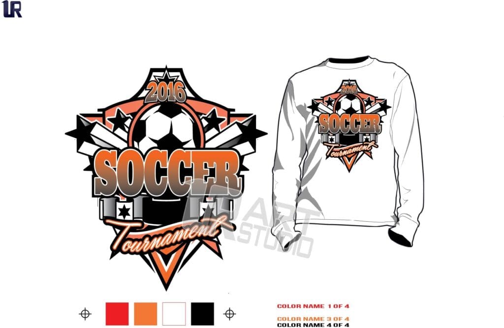 SOCCER TOURNAMENT VECTOR LOGO DESIGN FOR PRINT