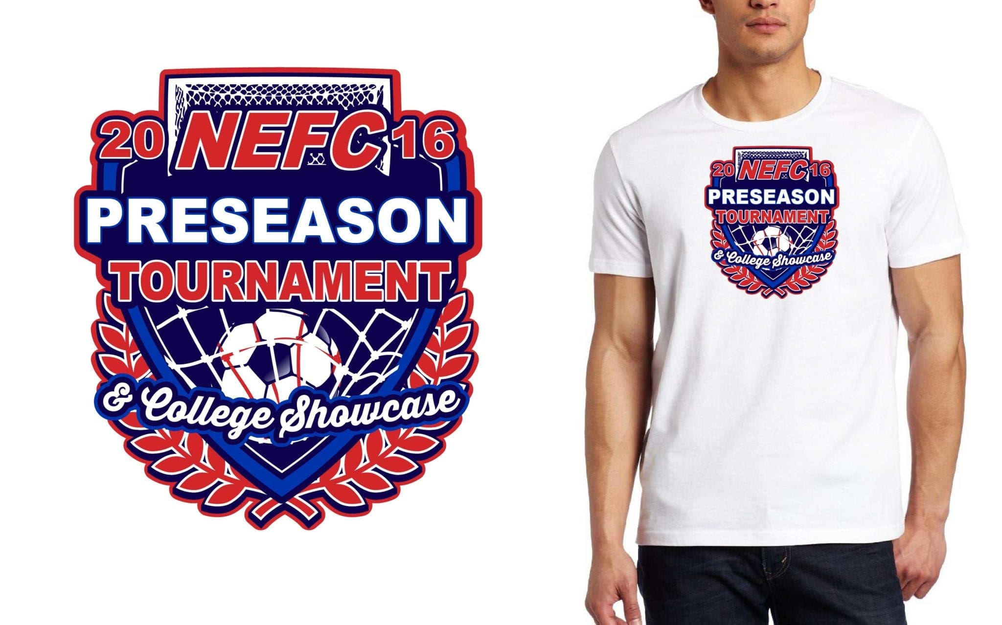 NEFC PRESEASON SOCCER TOURNAMENT VECTOR LOGO DESIGN FOR PRINT My