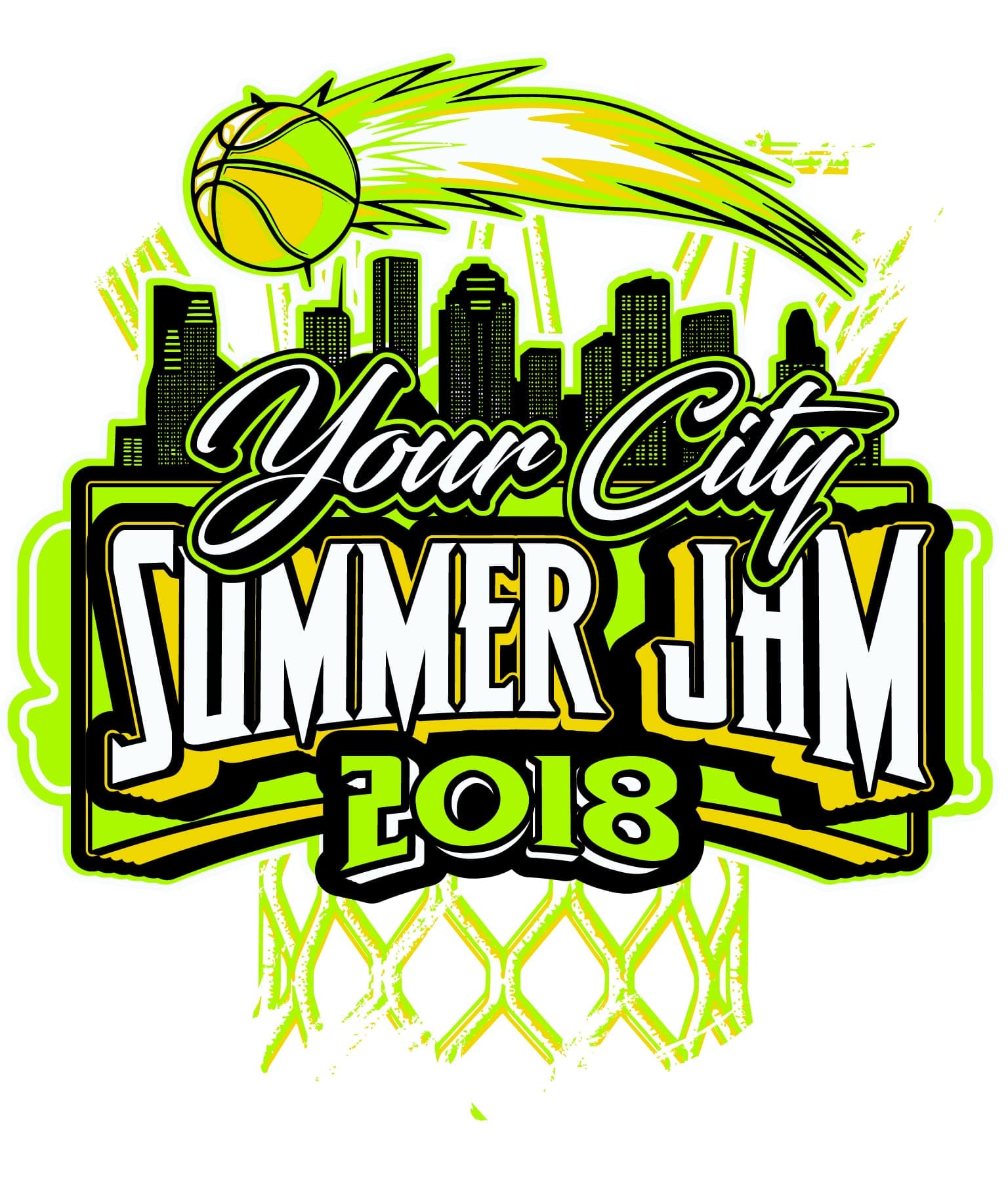 BASKETBALL SUMMER JAM VECTOR LOGO DESIGN FOR PRINT - My Event Artist, image size:1536x1812