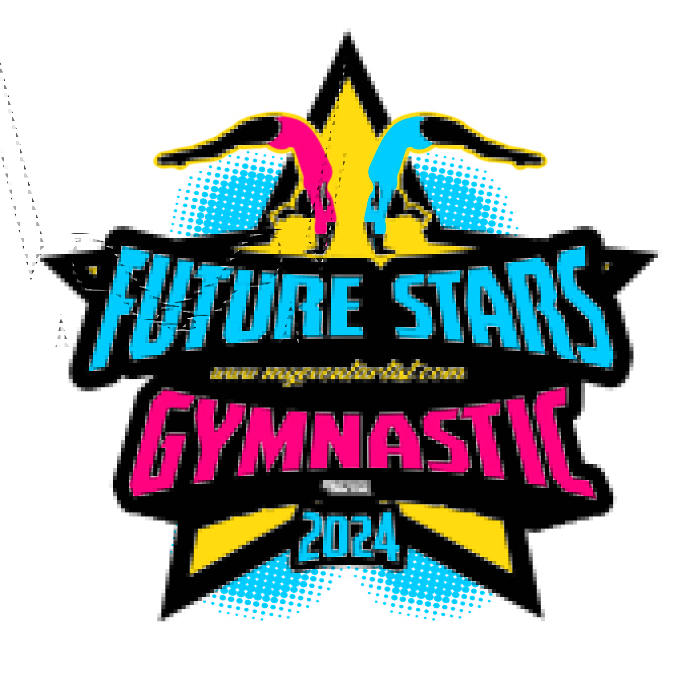 GYMNASTIC FUTURE STARS EVENT VECTOR LOGO DESIGN READY FOR PRINT - My Event  Artist, image size:1376x1376