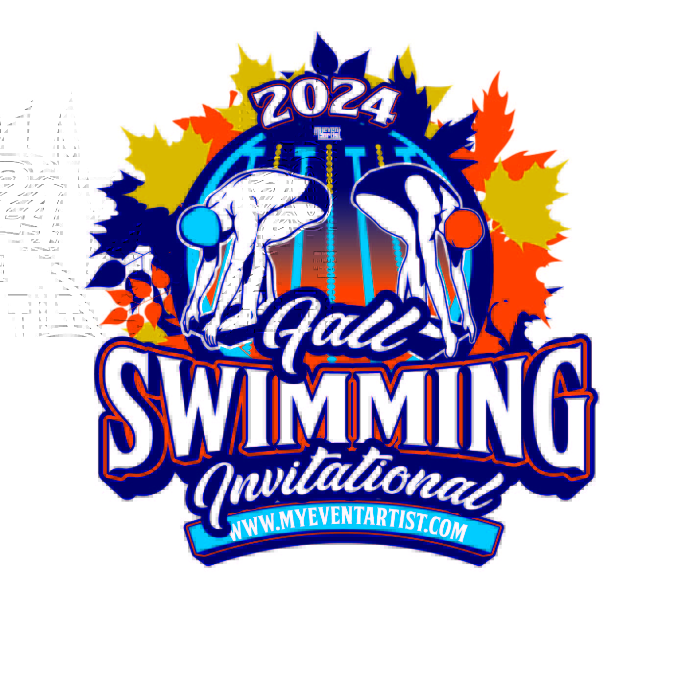 SWIMMING EVENT FALL INVITATIONAL LOGO DESIGN FOR PRINT My Event