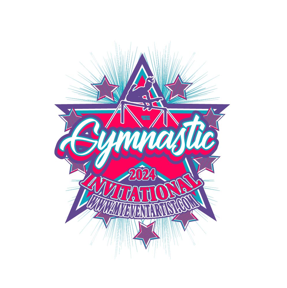 Grace in Motion: Designing the Gymnastics Invitational Event Print-Ready  Vector Logo - My Event Artist, image size:994x996