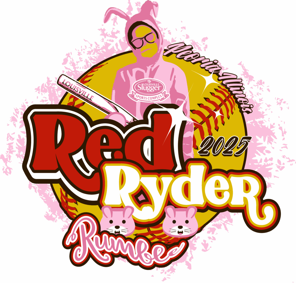vector logo design for tshirt, for Red Ryder Rumble 2025 softball event