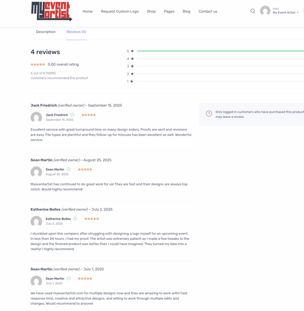 myeventartist reviews